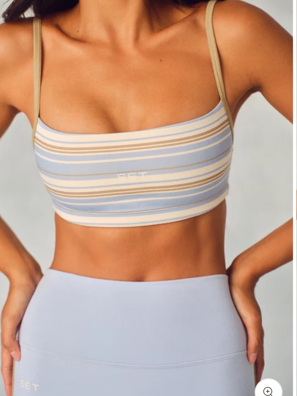 Set Active Formcloud Cloud Stripe 90’s Bra Palmetto Medium BNWT